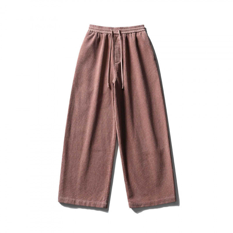 Unisex Weite Cordhose im Relaxed-Fit mit elastischem Bund, Tunnelzug und geradem Bein Shop Nory