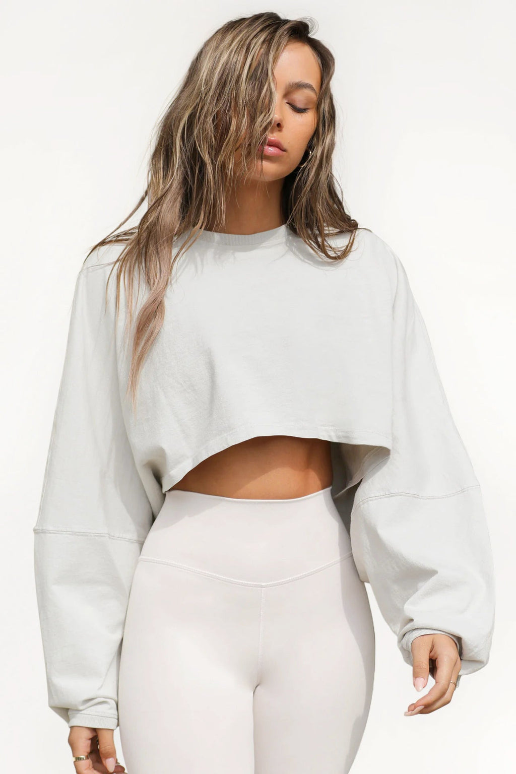 Damen lässiger Crop-Pullover