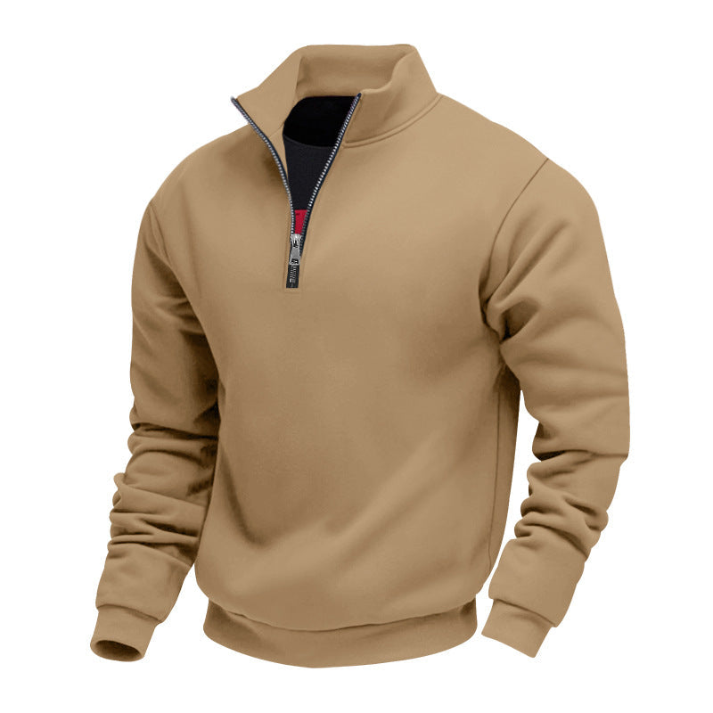 Herren sportlicher Sweatshirt mit modernem Stehkragen und Reißverschluss