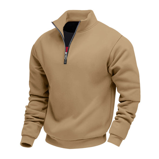 Herren sportlicher Sweatshirt mit modernem Stehkragen und Reißverschluss
