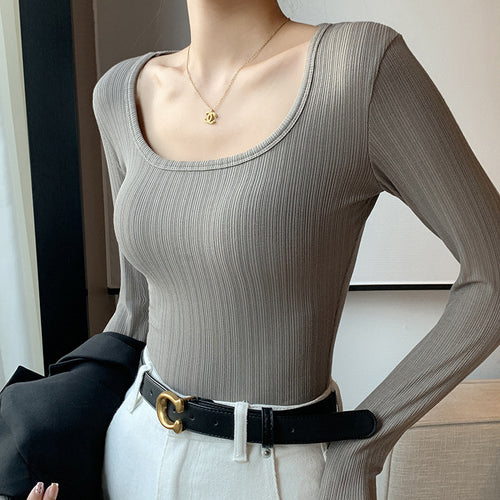 Damen Langarm Rippshirt Shop Nory