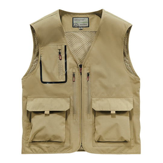 Herren Multifunktionale Outdoor-Utilityweste mit Mesh-Innenfutter und Mehrfach-Taschen Shop Nory