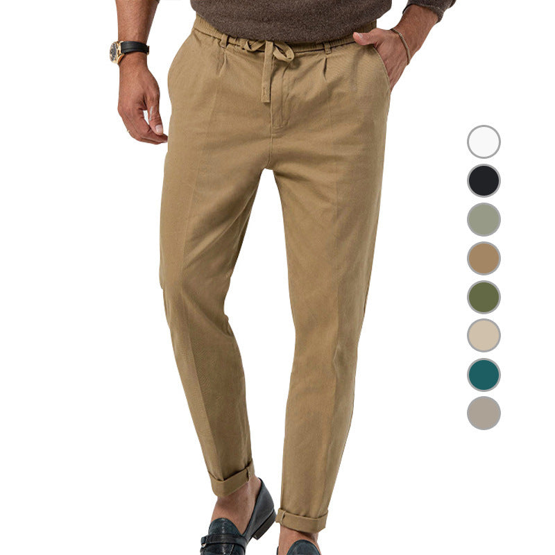 Herren Bequeme Chino-Hose mit elastischem Bund und stylischem Kordelzug