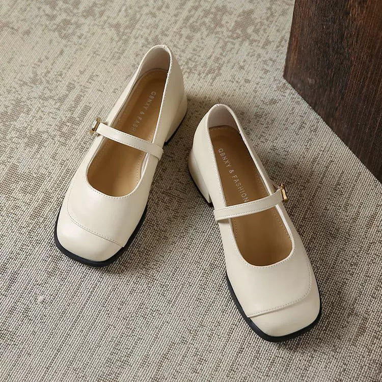 Damen Elegante Mary Janes mit modischem Riemen und komfortablem Blockabsatz