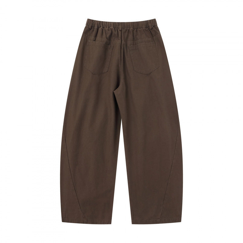 Damen Weite Culotte-Hose mit elastischem Bund, dekorativen Falten und geschwungenen Nahtdetails Shop Nory