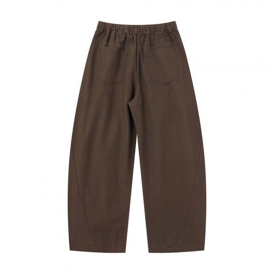 Damen Weite Culotte-Hose mit elastischem Bund, dekorativen Falten und geschwungenen Nahtdetails Shop Nory