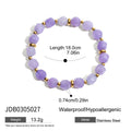 Damen Armband aus hypoallergenem Edelstahl mit eleganten lila Quarzperlen Shop Nory