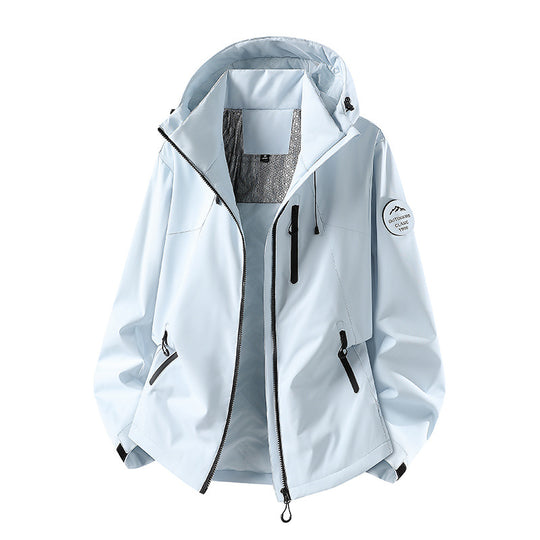 Herren Wasserabweisende Softshelljacke mit Kapuze und Reißverschlusstaschen Shop Nory