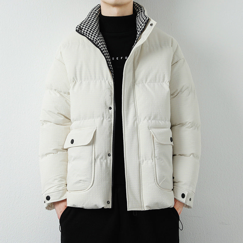 Herren Modische Pufferjacke mit Karokragen Shop Nory
