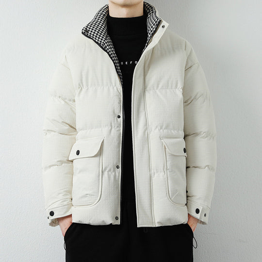Herren Modische Pufferjacke mit Karokragen Shop Nory