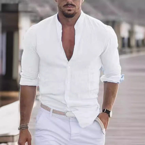 Herren modisches Langarmhemd mit leichtem Stoff