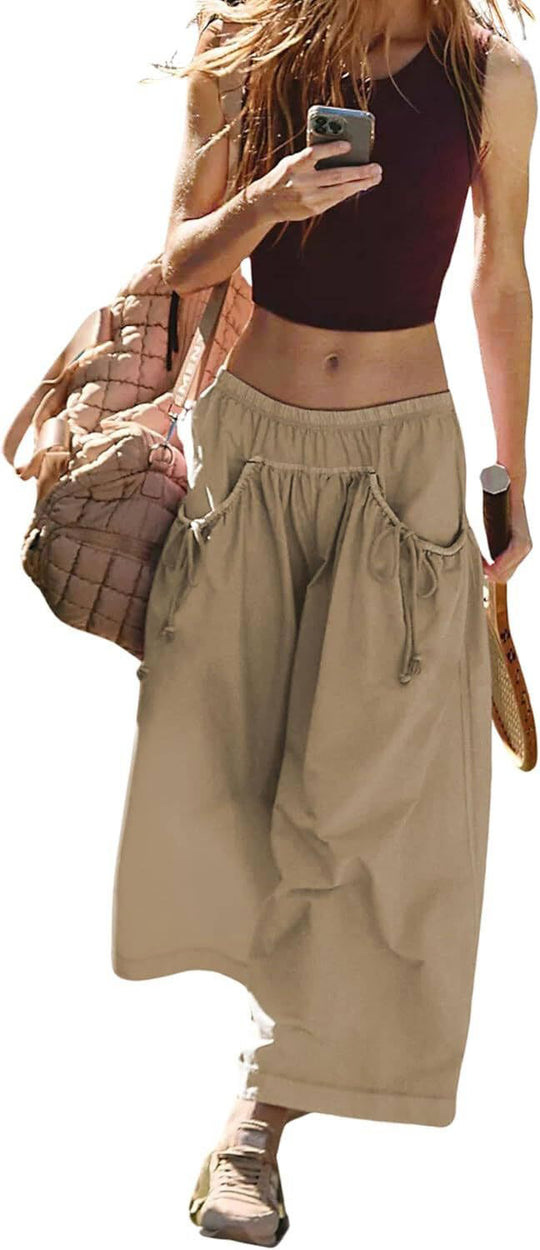 Damen Weite Culotte-Hose mit Kordelzug und großzügigen Taschen Shop Nory