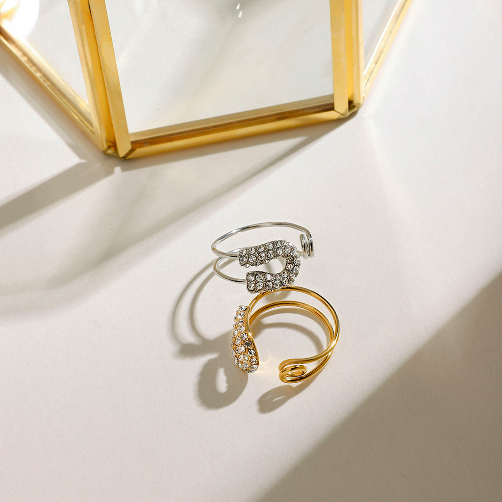 Damen Offener Ring mit funkelndem Zirkon und modernem Design Shop Nory