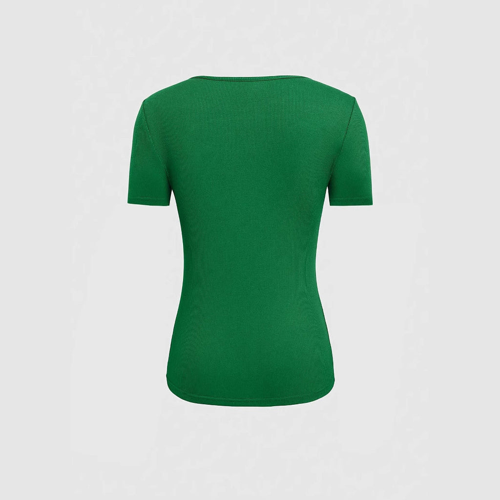 Damen kurzärmliges Oberteil mit trendischem Cut-Out-Design