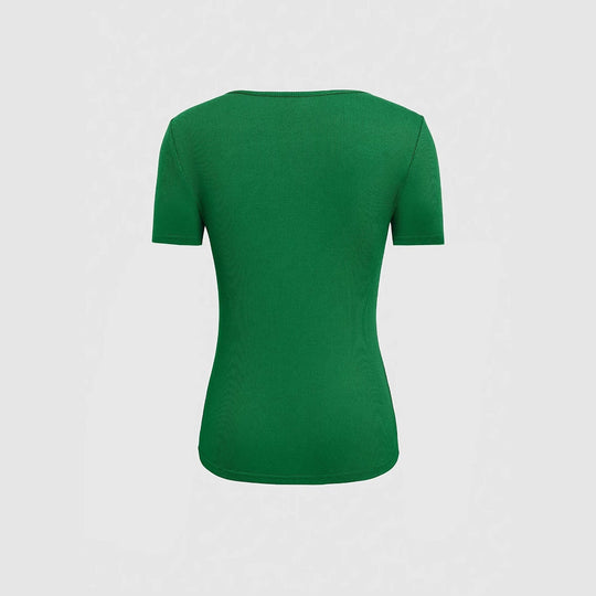 Damen kurzärmliges Oberteil mit trendischem Cut-Out-Design