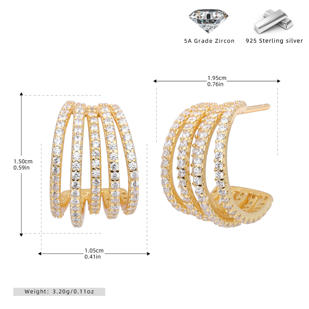 Damen Creolen mit luxuriösen Zirkon-Details und hochwertigem 925 Sterling Silber Shop Nory