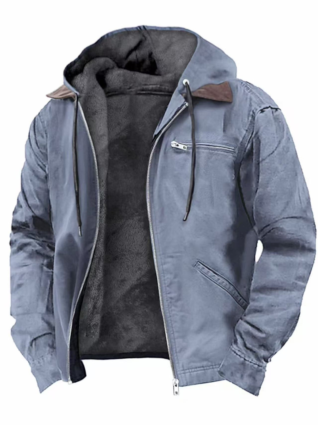 Herren nan wattierte Kapuzenjacke mit Teddyfutter und robuster Canvas-Aussenschicht Shop Nory