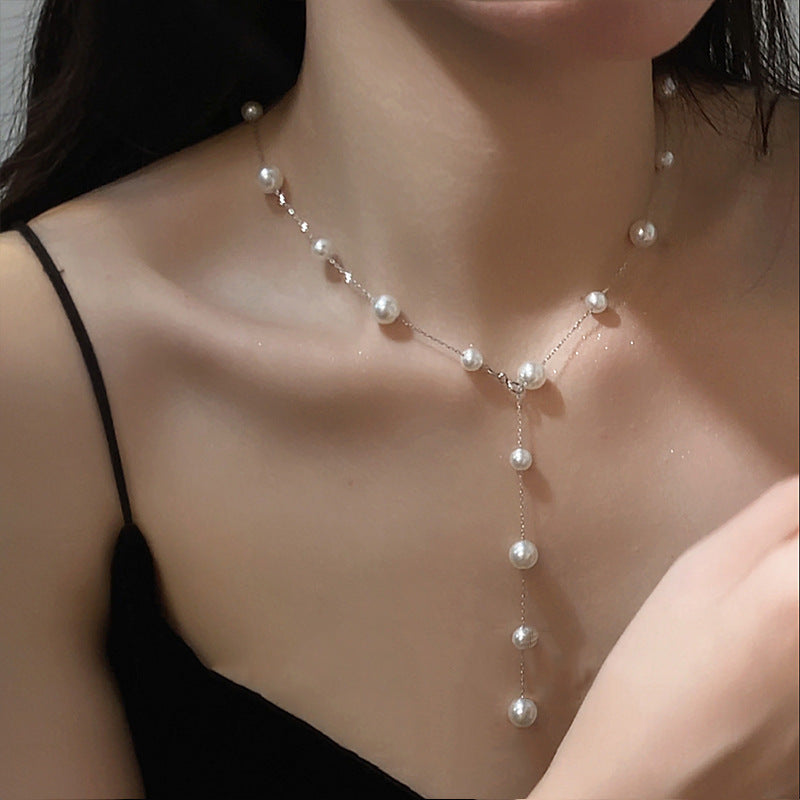 Damen Perlenhalskette mit stilvollem Lagen-Design Shop Nory