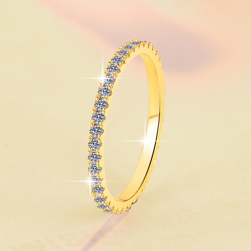Damen Zarter Bandring mit funkelndem Zirkonia-Besatz Shop Nory
