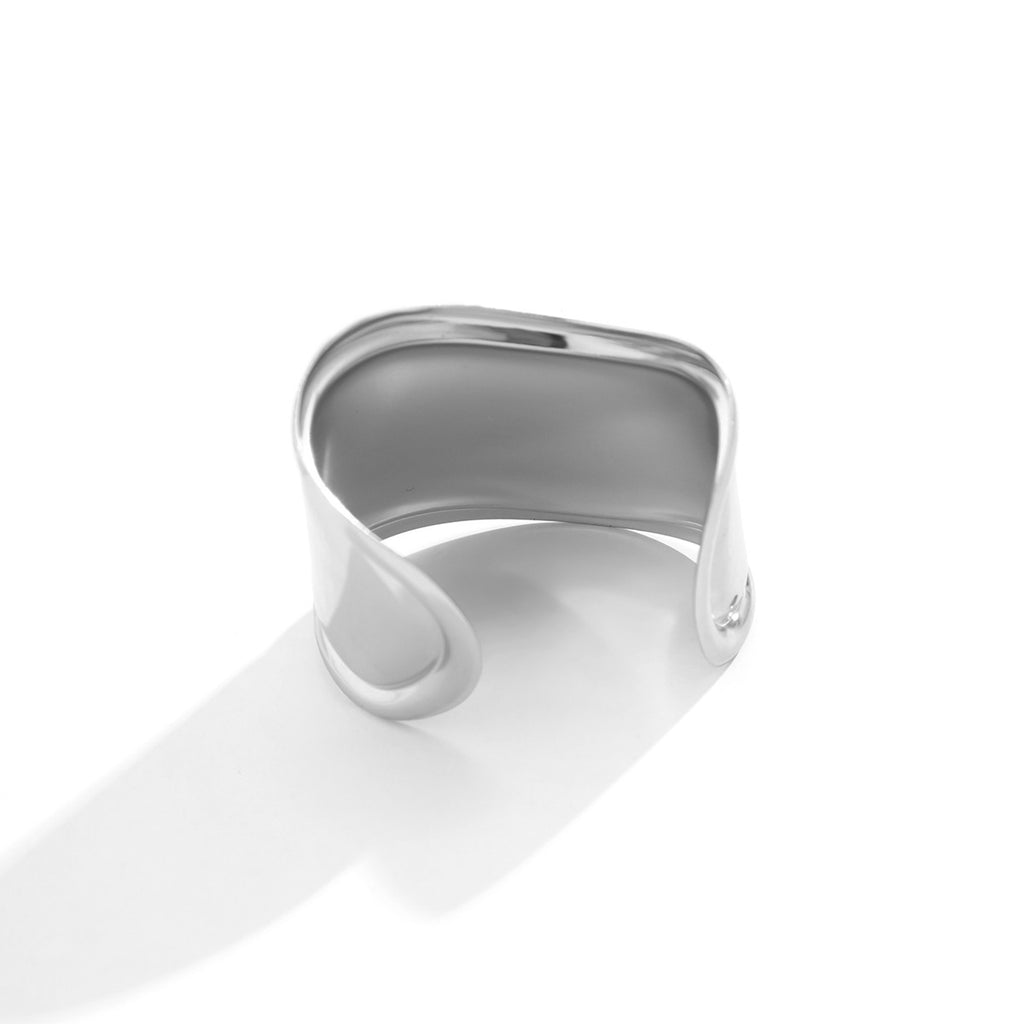 Damen breites Armband aus hochglanzpoliertem Edelstahl Shop Nory