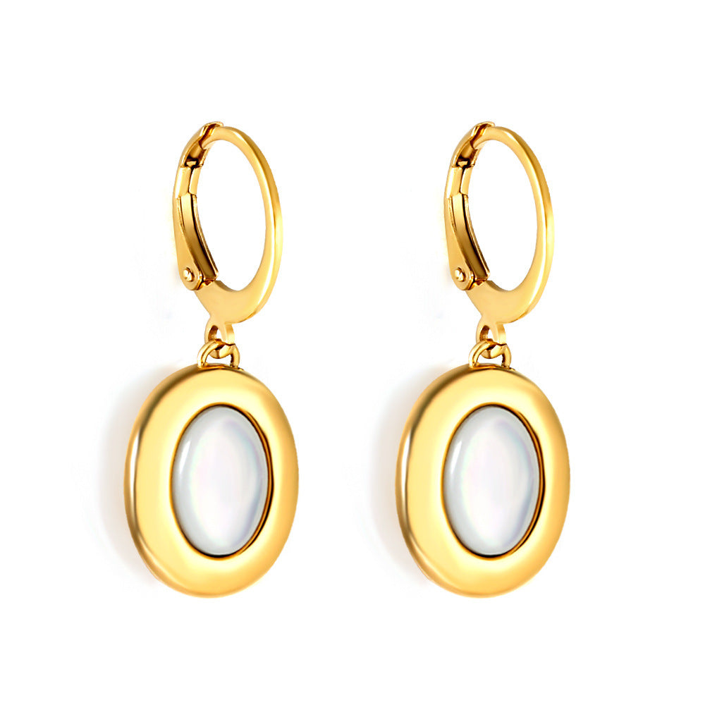 Damen Hängende Ohrringe mit stilvollen, runden Anhängern aus hochwertigem Gold Shop Nory
