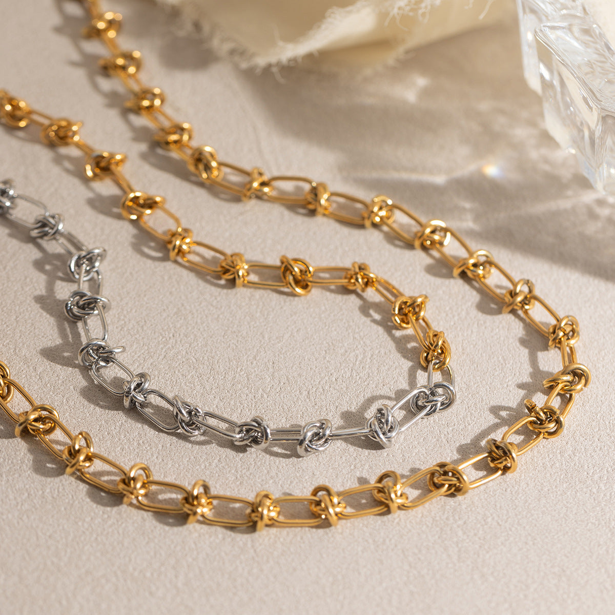 Damen Kette mit stylischem Knotendesign und verstellbarer Verlängerung Shop Nory