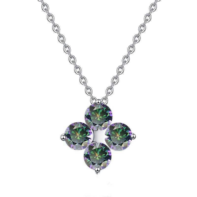 Damen Halskette mit funkelndem Blumenanhänger Shop Nory