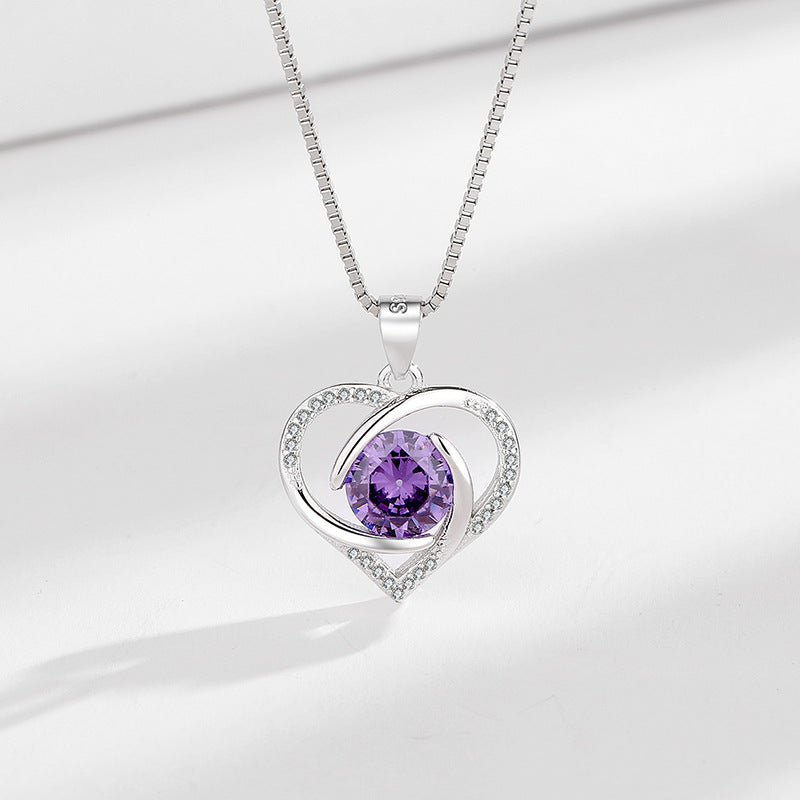Damen Halskette mit herzförmigem Anhänger und funkelndem Zirkon Shop Nory
