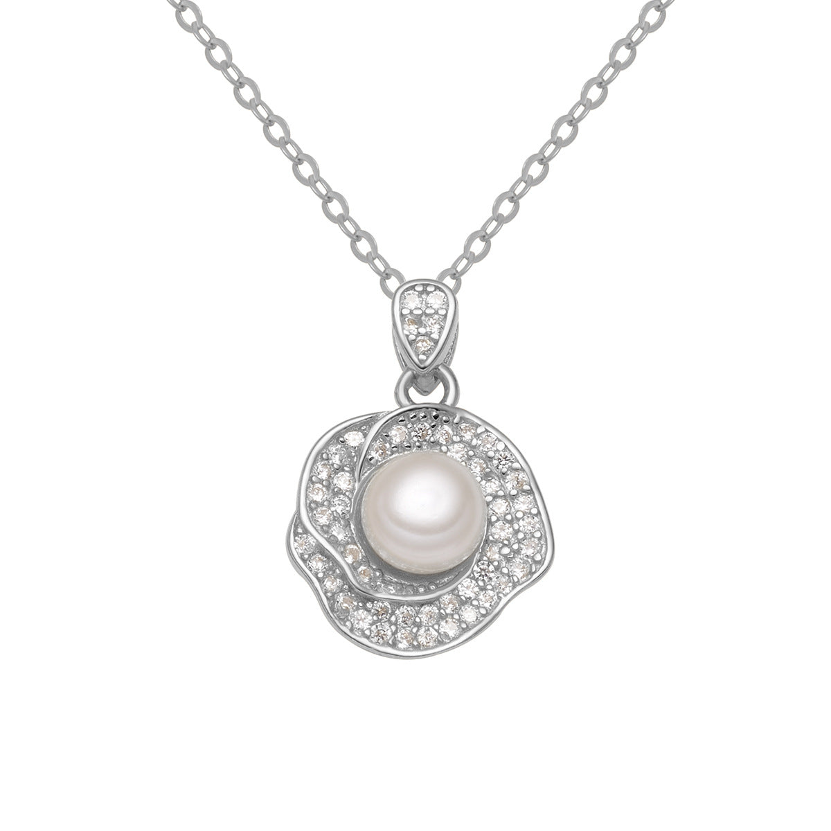 Damen Halskette mit elegantem Perlen-Design und funkelnden Kristallakzenten Shop Nory