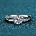 Damen eleganter Schmuckring mit strahlendem Zirkonia und raffinierter Wellenfassung Shop Nory