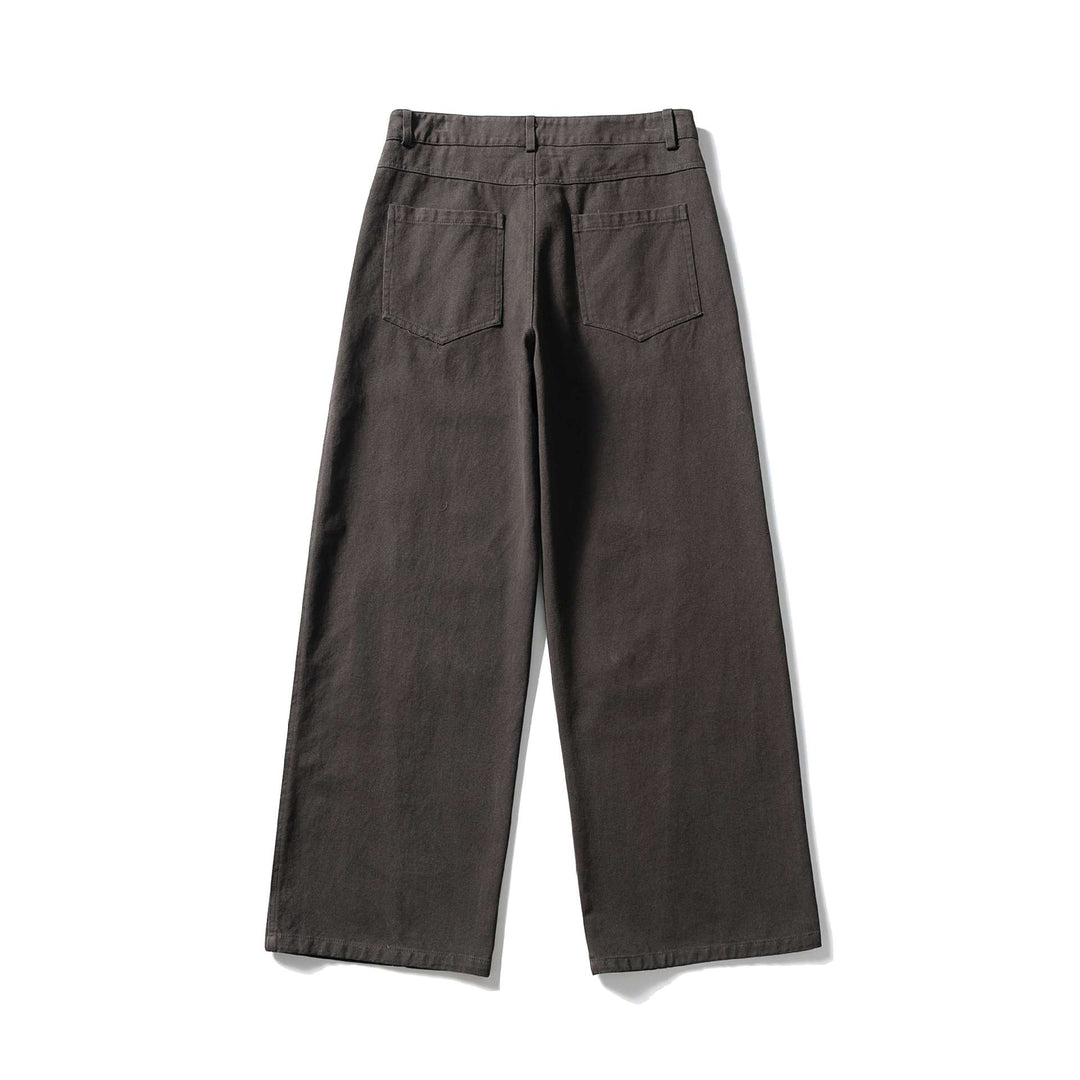 Damen Hochtaillierte weite Culotte‑Hose aus Baumwoll‑Twill mit Ziersteilnähten Shop Nory