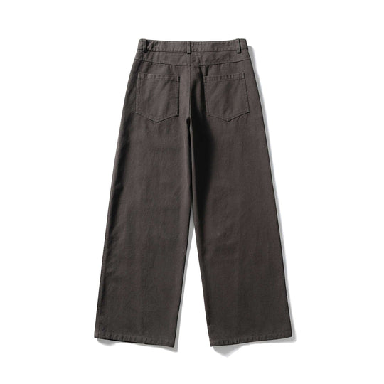 Damen Hochtaillierte weite Culotte‑Hose aus Baumwoll‑Twill mit Ziersteilnähten Shop Nory