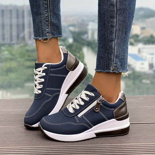 Damen Komfort-Keil-Sneaker mit seitlichem Zipper und dämpfender Plateau-Sohle Shop Nory