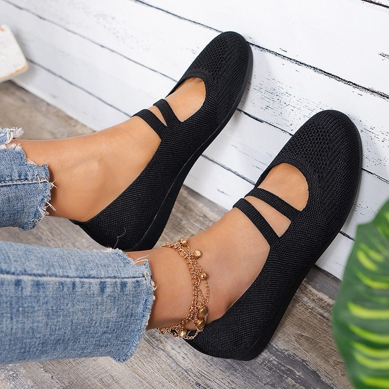 Damen Bequeme und luftige Ballerinas mit verstellbaren Riemen