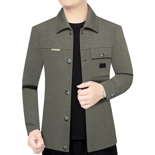 Herren Strukturiertes Overshirt im Glencheck-Relief mit Hemdkragen Shop Nory