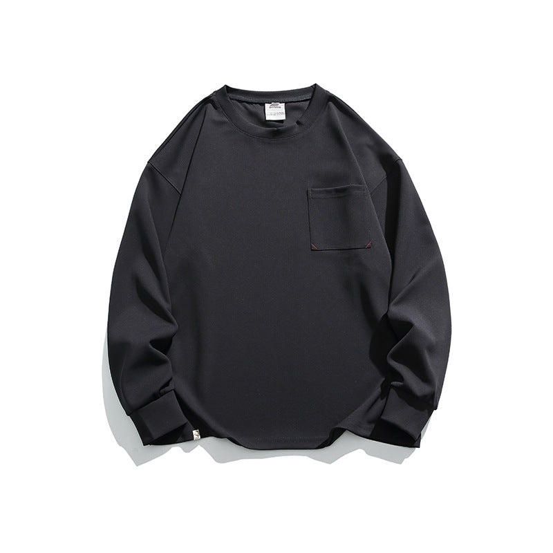 Unisex Oversize-Ripp-Langarmshirt mit Brusttasche, Raglanärmeln und gerippten Bündchen Shop Nory