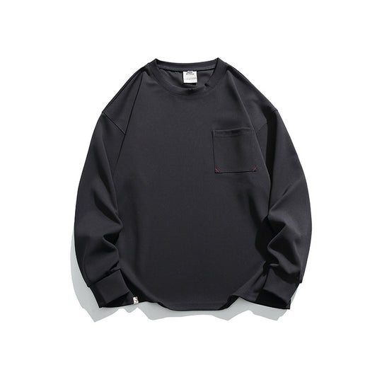 Unisex Oversize-Ripp-Langarmshirt mit Brusttasche, Raglanärmeln und gerippten Bündchen Shop Nory