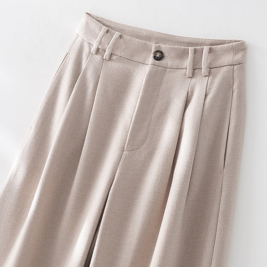 Damen Weite Bundfalten-Hochbundhose aus Wollmischung Shop Nory