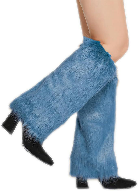 Damen lange Kunstfell‑Beinwärmer mit Shaggy‑Optik und elastischem Bund Shop Nory
