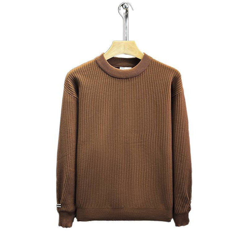 Herren Feiner Rippenstrick-Pullover mit Rundhalsausschnitt und verstärkter Schulternaht Shop Nory