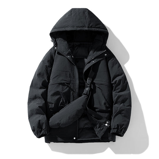 Herren Gepolsterter Ripstop-Parka mit Kapuze Oversize-Schnitt und integrierter Umhängetasche Shop Nory
