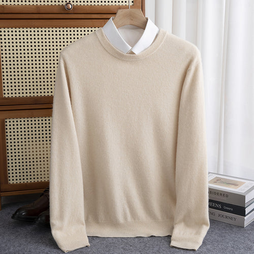 Herren Schlichter Rundhals-Feinstrickpullover kaschmirähnliche Haptik mit gerippten Abschlüssen Shop Nory