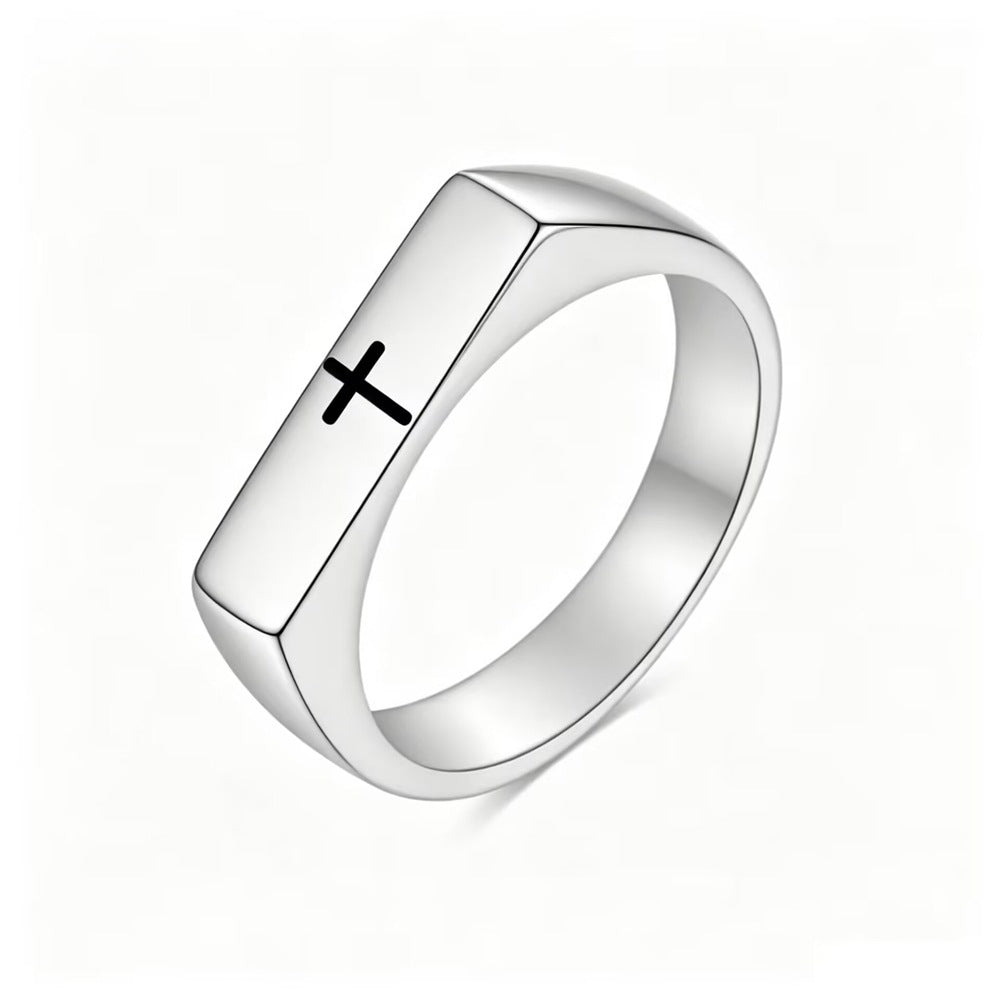 Herren Ring mit modernem, minimalistischen Design und stilvollem Kreuzmotiv Shop Nory