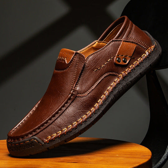 Herren Bequeme Mokassins aus hochwertigem Leder mit handgenähter Verarbeitung Shopnory