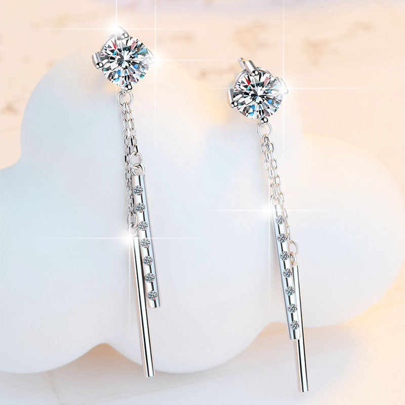 Damen Ohrstecker im modernen Design mit abnehmbaren Glitzerstäben Shop Nory