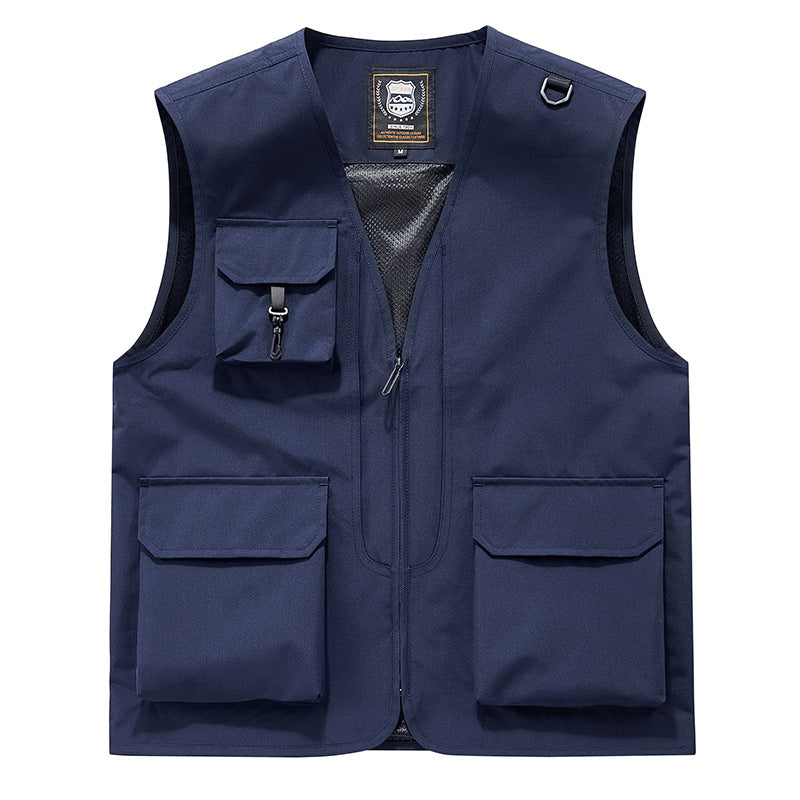 Herren Sichtbare Multifunktionale Utility-Weste mit Mesh‑Futter, Mehrfachtaschen und D‑Ring Shop Nory