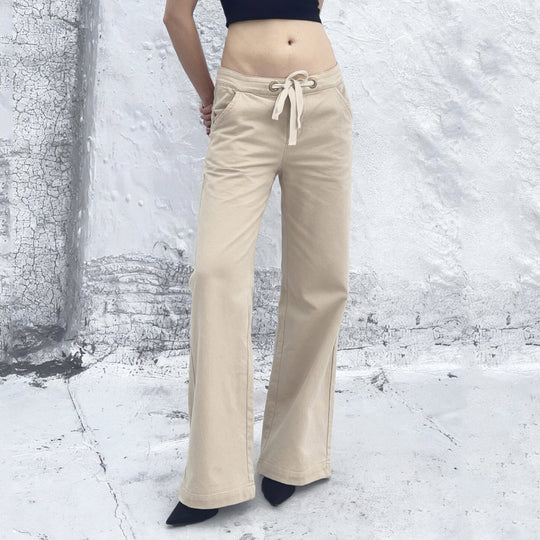Damen nan weite Highwaist Cargo-Schlaghose mit Tunnelzug, Mehrfachtaschen und legerer Silhouette Shop Nory