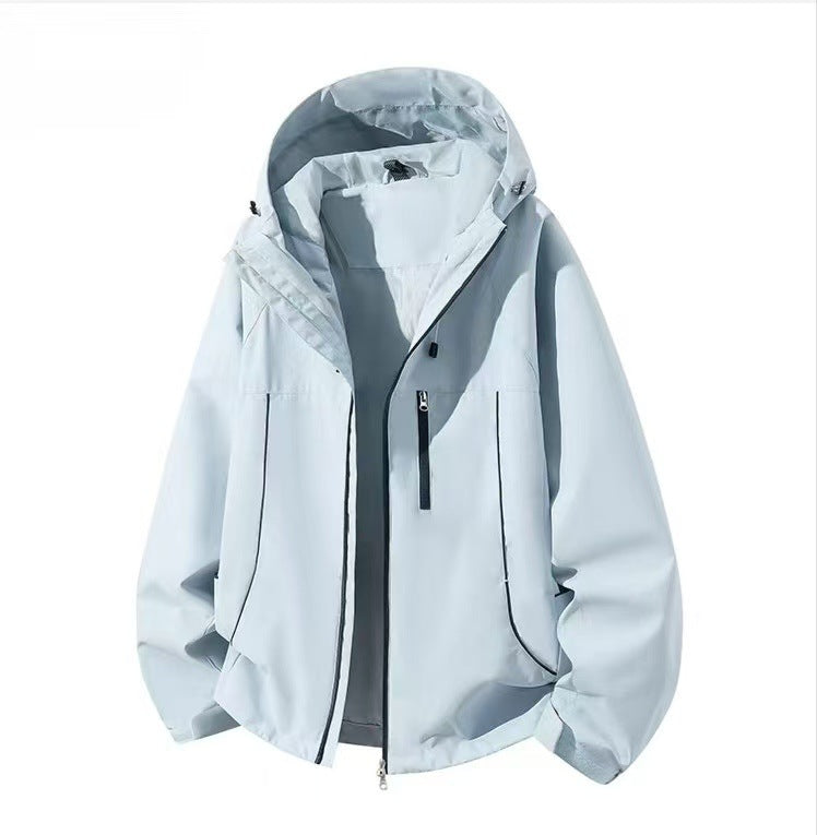 Herren Wasserdichte Kapuzen-Softshelljacke mit winddichtem Schnitt und Reißverschluss Shop Nory