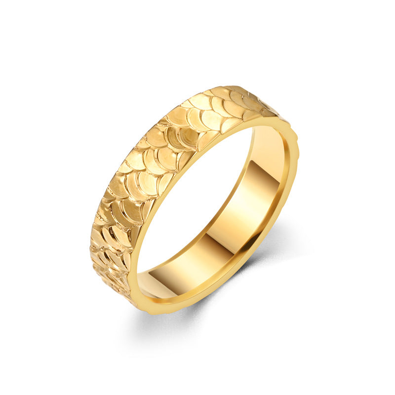 Herren Ring mit kunstvollem Fischschuppenmuster Shop Nory