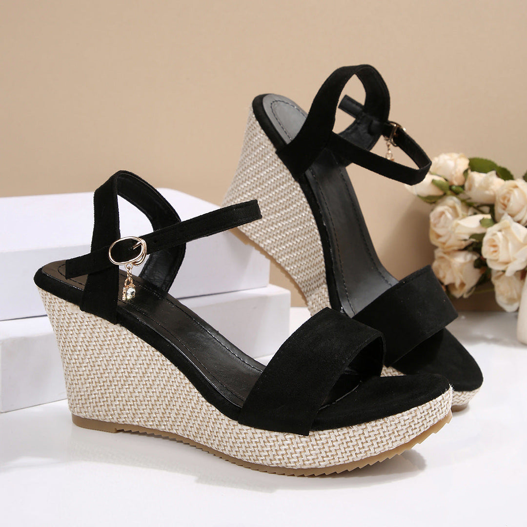 Damen Wedge-Sandalen mit eleganten Riemchen und bequemer Sohle Shopnory